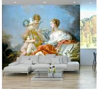 XLMING Angelo Volante E Volo Degli Uccelli Dipinti A Mano In Stile Retrò Tridimensionale 3D Carta Da Parati Lusso Casa Soggiorno Divano Mobili Floreale Camera Letto TV Sfondo Muro-250cm×170cm