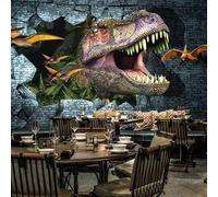 XLMING Animale Dinosauro Cubico Astratto Retrò Vintage Muro Rotto 3D Carta Da Parati Lusso Casa Soggiorno Divano Mobili Floreale Camera Letto TV Sfondo Muro-430cm×300cm