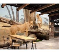 XLMING Animale Selvatico Leone Albero Grassland 3D Carta Da Parati Seta Testurizzata Alta Qualità Soggiorno Divano Camera Letto Pranzo Casa Muro-430cm×300cm
