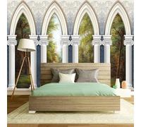 XLMING Architettura Bianca Foresta Verde Fiume Carta Da Parati 3D Seta lusso Studio Sala Pranzo Divano Camera Per Mobili Letto Soggiorno Tv Muro-250cm×170cm