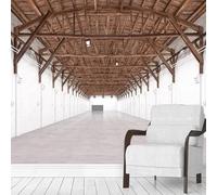 XLMING Architettura D'Arte Astratta Estensione Del Tetto In Legno Spazio 3D Carta da Parati Tessuto in Seta Ufficio Sala Pranzo Divano Camera Soggiorno TV Sfondo Muro-430cm×300cm