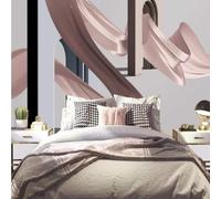 XLMING Architettura Di Lusso Arte Della Seta Geometrica 3D Carta Da Parati Seta Testurizzata Alta Qualità Soggiorno Divano Camera Letto Pranzo Casa Muro-250cm×170cm