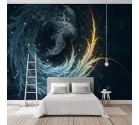 XLMING Arte Astratta Di Piume Di Fenice Dipinte A Mano 3D Carta da Parati Premium Aspetto Della Seta Studio Soggiorno Camera Letto Parete Divano Muro-200cm×140cm