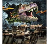 XLMING Arte Creativa Retrò Animale Dinosauro Muro Rotto 3D Carta Da Parati Lusso Casa Soggiorno Divano Mobili Floreale Camera Letto TV Sfondo Muro-200cm×140cm