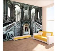 XLMING Arte Cubica Architettura Palazzo D'Epoca Ampliamento Dello Spazio 3D Carta da Parati Tessuto in Seta Ufficio Sala Pranzo Divano Camera Soggiorno TV Sfondo Muro-350cm×256cm