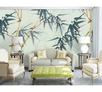 XLMING Arte Dipinta A Mano Foglia Di Bambù Bambù Semplice 3D Carta da Parati Premium Aspetto Della Seta Studio Soggiorno Camera Letto Parete Divano Muro-250cm×170cm