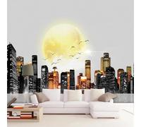 XLMING Arte Disegnata A Mano A Inchiostro Architettura Geometrica All'Alba 3D Carta da Parati Premium Aspetto Della Seta Studio Soggiorno Camera Letto Parete Divano Muro-200cm×140cm