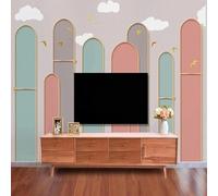XLMING Arte Rilievo Nuvole Bianche Uccelli In Volo Geometria 3D Carta Da Parati Lusso Casa Soggiorno Divano Mobili Floreale Camera Letto TV Sfondo Muro-300cm×210cm