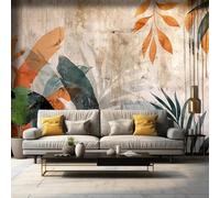 XLMING Arte Semplice Vintage Di Foglie Di Piante Dipinte A Mano 3D Carta da Parati Premium Aspetto Della Seta Studio Soggiorno Camera Letto Parete Divano Muro-300cm×210cm