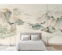 XLMING Arte Vintage Di Alberi Di Montagna Dipinti A Mano 3D Carta Da Parati Seta Testurizzata Alta Qualità Soggiorno Divano Camera Letto Pranzo Casa Muro-250cm×170cm