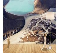 XLMING Astratto Arte Linee Fiume Bassorilievo Deserto 3D Carta da Parati Tessuto in Seta Ufficio Sala Pranzo Divano Camera Soggiorno TV Sfondo Muro-200cm×140cm