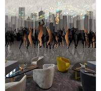 XLMING Astratto Città Architettura Musica Danza Carta Da Parati 3D Seta lusso Studio Sala Pranzo Divano Camera Per Mobili Letto Soggiorno Tv Muro-150cm×105cm