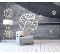 XLMING Astratto Grigio Architettura Spazio Sfera Carta Da Parati 3D Seta lusso Studio Sala Pranzo Divano Camera Per Mobili Letto Soggiorno Tv Muro-250cm×170cm