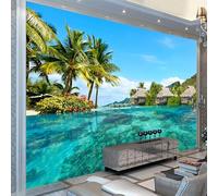 XLMING Bella Cielo Blu Mare Spiagge Sabbiose Natura Paesaggi 3D Carta da Parati Tessuto in Seta Ufficio Sala Pranzo Divano Camera Soggiorno TV Sfondo Muro-150cm×105cm