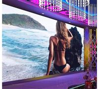 XLMING Bellezza Profilo Spiaggia Cielo Azzurro Collinetta Paesaggio 3D Carta da Parati Tessuto in Seta Ufficio Sala Pranzo Divano Camera Soggiorno TV Sfondo Muro-430cm×300cm