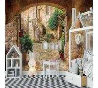 XLMING Casa Vintage Che Costruisce Lo Spazio Per Le Piante 3D Carta Da Parati Lusso Casa Soggiorno Divano Mobili Floreale Camera Letto TV Sfondo Muro-150cm×105cm