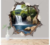 XLMING Cascata Fiume Foresta Rocce Scogliere Paesaggio 3D Carta da Parati Premium Aspetto Della Seta Studio Soggiorno Camera Letto Parete Divano Muro-350cm×256cm