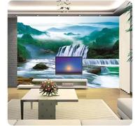 XLMING Cascata Vegetazione Cime Fiumi Paesaggio Carta Da Parati 3D Seta lusso Studio Sala Pranzo Divano Camera Per Mobili Letto Soggiorno Tv Muro-400cm×280cm