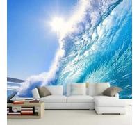 XLMING Cielo Blu Mare Onde Del Mare Sole 3D Carta da Parati Premium Aspetto Della Seta Studio Soggiorno Camera Letto Parete Divano Muro-430cm×300cm