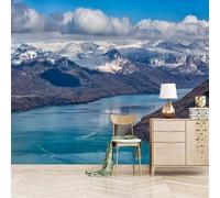 XLMING Cielo Blu Nuvole Bianche Cime Montuose Fiumi Paesaggio Carta Da Parati 3D Seta lusso Studio Sala Pranzo Divano Camera Per Mobili Letto Soggiorno Tv Muro-430cm×300cm