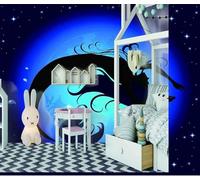 XLMING Cielo Stellato Astratto Sirena Blu 3D Carta Da Parati Lusso Casa Soggiorno Divano Mobili Floreale Camera Letto TV Sfondo Muro-350cm×256cm