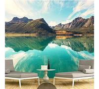XLMING Cielo Stereoscopico Montagna Lago Riflesso 3D Carta da Parati Premium Aspetto Della Seta Studio Soggiorno Camera Letto Parete Divano Muro-300cm×210cm