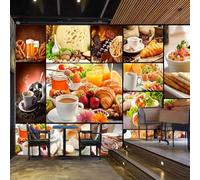 XLMING Creatività Gastronomia Pane Caffè Arte 3D Carta Da Parati Lusso Casa Soggiorno Divano Mobili Floreale Camera Letto TV Sfondo Muro-350cm×256cm