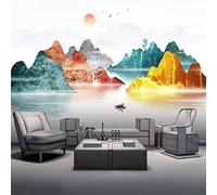 XLMING Creatività Inchiostro Paesaggio Uccelli In Volo Alba 3D Carta Da Parati Lusso Casa Soggiorno Divano Mobili Floreale Camera Letto TV Sfondo Muro-200cm×140cm