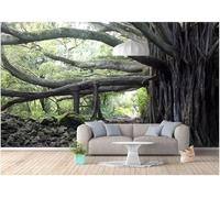 XLMING Creatività Vintage Alberi Antichi Sentieri Della Foresta 3D Carta da Parati Tessuto in Seta Ufficio Sala Pranzo Divano Camera Soggiorno TV Sfondo Muro-430cm×300cm
