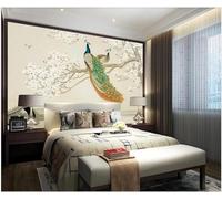 XLMING Creativo Arte Classica Pavone Magnolia Volo Degli Uccelli Carta Da Parati 3D Seta lusso Studio Sala Pranzo Divano Camera Per Mobili Letto Soggiorno Tv Muro-200cm×140cm