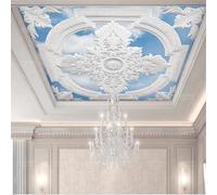 XLMING Creativo Bianco Intagliato Cielo Blu Nuvole Bianche 3D Carta Da Parati Seta Testurizzata Alta Qualità Soggiorno Divano Camera Letto Pranzo Casa Muro-350cm×256cm