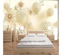XLMING Creativo Botanico Fiori Cigni Sfere 3D Carta Da Parati Seta Testurizzata Alta Qualità Soggiorno Divano Camera Letto Pranzo Casa Muro-350cm×256cm