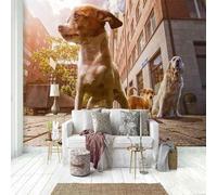 XLMING Cubi Città Edifici Animali Cuccioli 3D Carta Da Parati Lusso Casa Soggiorno Divano Mobili Floreale Camera Letto TV Sfondo Muro-300cm×210cm