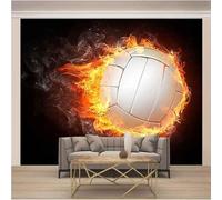 XLMING Cubo Rosso Fiamma Palla Bianca Creatività 3D Carta Da Parati Lusso Casa Soggiorno Divano Mobili Floreale Camera Letto TV Sfondo Muro-430cm×300cm