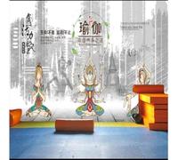 XLMING Disegnato A Mano Arte Graffiti Colorato Yoga Palestra 3D Carta da Parati Tessuto in Seta Ufficio Sala Pranzo Divano Camera Soggiorno TV Sfondo Muro-250cm×170cm