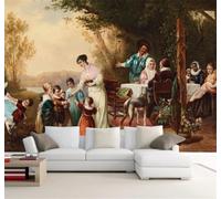 XLMING Disegni A Mano Libera Personaggi Classici Boschi Paesaggi 3D Carta da Parati Tessuto in Seta Ufficio Sala Pranzo Divano Camera Soggiorno TV Sfondo Muro-250cm×170cm