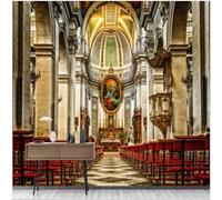 XLMING Effetto Tridimensionale Palazzi Chiese Cristiane Sale Per Matrimoni 3D Carta da Parati Premium Aspetto Della Seta Studio Soggiorno Camera Letto Parete Divano Muro-350cm×256cm