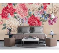 XLMING Elegante Caldo Botanico Colorato Peonia Carta Da Parati 3D Seta lusso Studio Sala Pranzo Divano Camera Per Mobili Letto Soggiorno Tv Muro-430cm×300cm