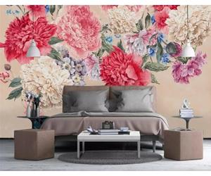 XLMING Elegante Caldo Botanico Colorato Peonia Carta Da Parati 3D Seta lusso Studio Sala Pranzo Divano Camera Per Mobili Letto Soggiorno Tv Muro-430cm×300cm