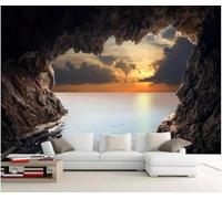 XLMING Elegante Tridimensionale Paesaggio Marino Alba Grotta Carta Da Parati 3D Seta lusso Studio Sala Pranzo Divano Camera Per Mobili Letto Soggiorno Tv Muro-400cm×280cm
