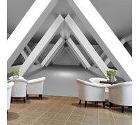 XLMING Estensione Astratta Dello Spazio Grande Geometria Cubica 3D Carta da Parati Tessuto in Seta Ufficio Sala Pranzo Divano Camera Soggiorno TV Sfondo Muro-350cm×256cm
