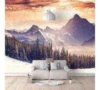 XLMING Estetica Cielo Bianco Montagne Innevate Boschi 3D Carta Da Parati Lusso Casa Soggiorno Divano Mobili Floreale Camera Letto TV Sfondo Muro-300cm×210cm