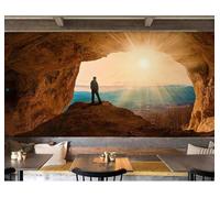 XLMING Figure Tridimensionali Luce Del Sole Nella Caverna Spazio Espanso 3D Carta Da Parati Lusso Casa Soggiorno Divano Mobili Floreale Camera Letto TV Sfondo Muro-350cm×256cm