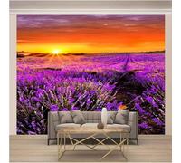 XLMING Fiore Viola Del Tramonto Stereoscopico 3D Carta Da Parati Lusso Casa Soggiorno Divano Mobili Floreale Camera Letto TV Sfondo Muro-200cm×140cm