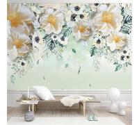 XLMING Fiori E Piante Bianchi Nitidi Belli Tridimensionali 3D Carta da Parati Premium Aspetto Della Seta Studio Soggiorno Camera Letto Parete Divano Muro-430cm×300cm