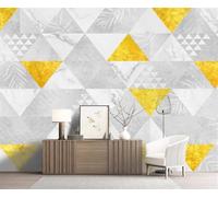 XLMING Foglia Di Pianta Geometrica A Triangolo Multicolore 3D Carta Da Parati Seta Testurizzata Alta Qualità Soggiorno Divano Camera Letto Pranzo Casa Muro-350cm×256cm