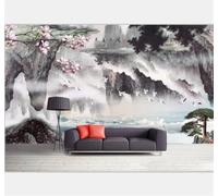 XLMING Grande Formato Inchiostro Cielo Fiori E Uccelli Mondo Fatato 3D Carta Da Parati Lusso Casa Soggiorno Divano Mobili Floreale Camera Letto TV Sfondo Muro-400cm×280cm