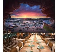 XLMING Grotte Marine Tridimensionali Alba Spazio Esteso Natura Paesaggi 3D Carta da Parati Premium Aspetto Della Seta Studio Soggiorno Camera Letto Parete Divano Muro-150cm×105cm