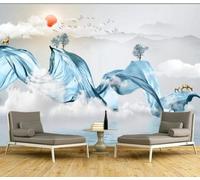 XLMING Inchiostro Di China Paesaggio Uccelli In Volo Alba Alberi 3D Carta Da Parati Lusso Casa Soggiorno Divano Mobili Floreale Camera Letto TV Sfondo Muro-200cm×140cm