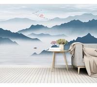 XLMING Inchiostro Semplice Paesaggio Uccelli Alba 3D Carta Da Parati Lusso Casa Soggiorno Divano Mobili Floreale Camera Letto TV Sfondo Muro-200cm×140cm